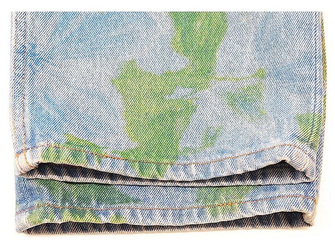 Everyday Pantalones de algodón denim con estampado botánico Balenciaga Azul - vista 7