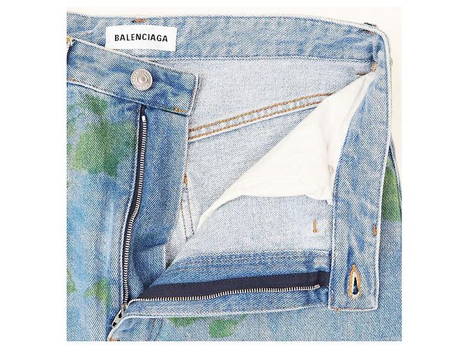 Everyday Pantalones de algodón denim con estampado botánico Balenciaga Azul - vista 9
