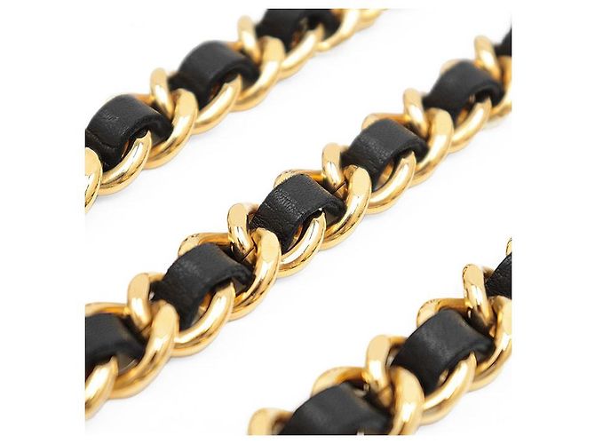 Timeless Cinturón de cuero con cadena Chanel Negro - vista 10