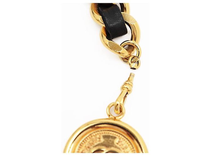 Timeless Cinturón de cuero con cadena Chanel Negro - vista 4