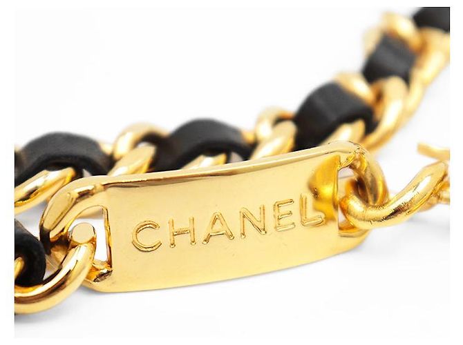 Timeless Cinturón de cuero con cadena Chanel Negro - vista 6