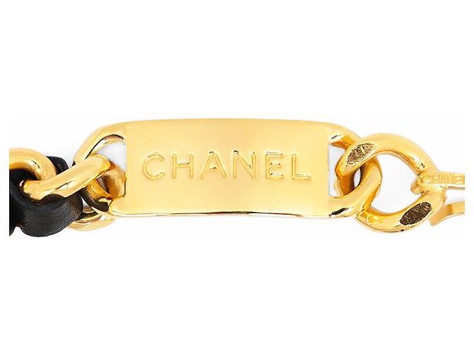 Timeless Cinturón de cuero con cadena Chanel Negro - vista 7