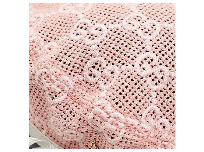Berretto in misto cotone con ricamo GG Monogram di Gucci Rosa Crudo - vista 11