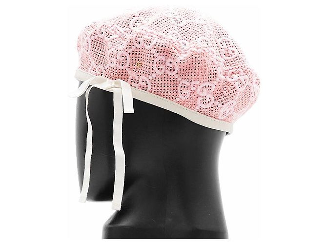 Berretto in misto cotone con ricamo GG Monogram di Gucci Rosa Crudo - vista 2