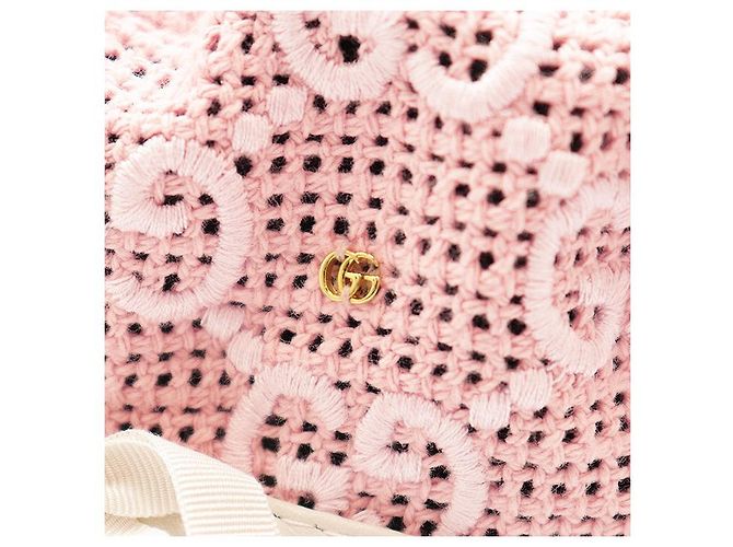 Berretto in misto cotone con ricamo GG Monogram di Gucci Rosa Crudo - vista 4