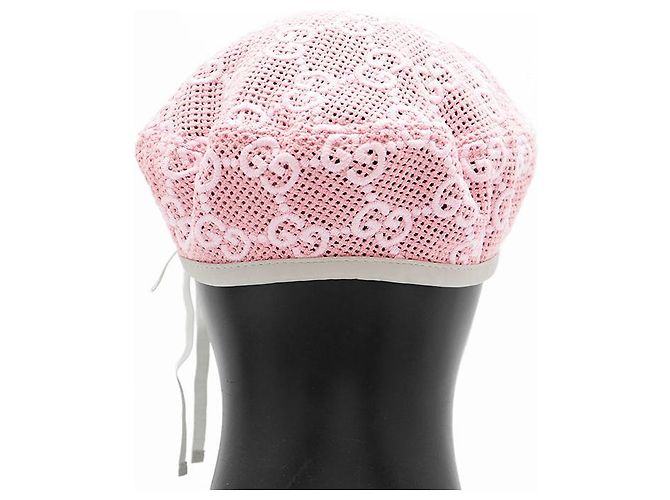 Berretto in misto cotone con ricamo GG Monogram di Gucci Rosa Crudo - vista 7