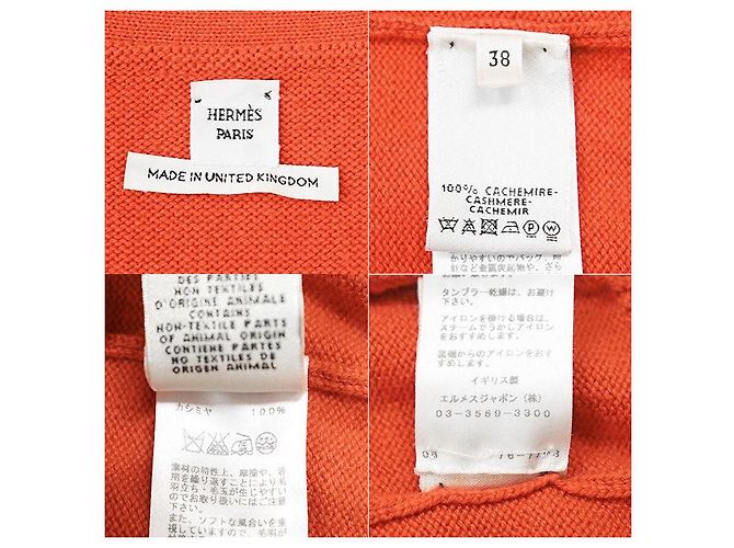 Cárdigan largo de cachemira 100% Hermès Roja Naranja - vista 10