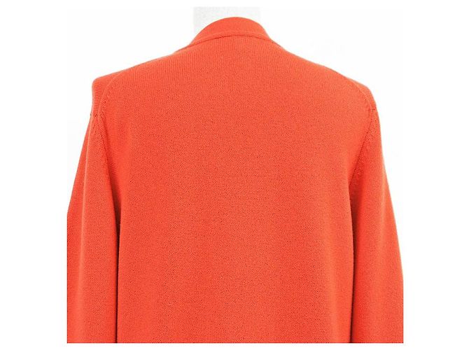 Cárdigan largo de cachemira 100% Hermès Roja Naranja - vista 14