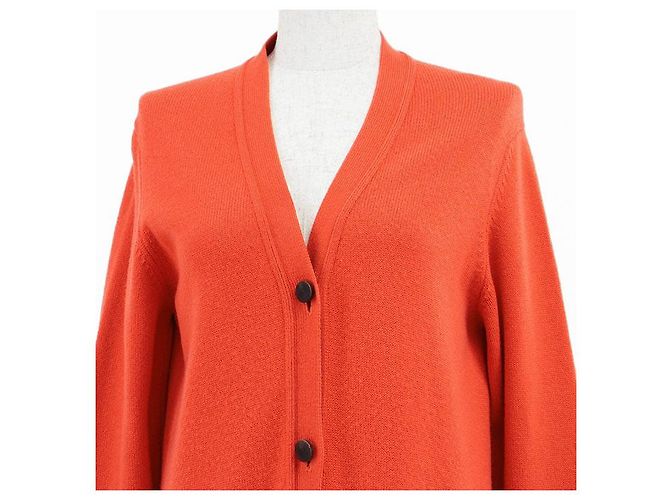 Cárdigan largo de cachemira 100% Hermès Roja Naranja - vista 2
