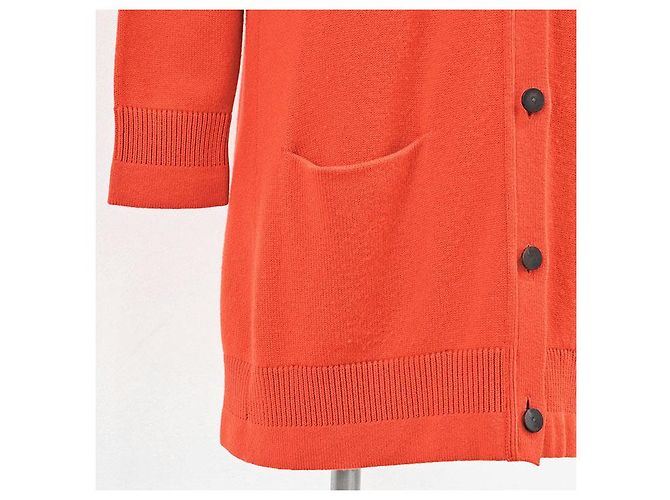 Cárdigan largo de cachemira 100% Hermès Roja Naranja - vista 5
