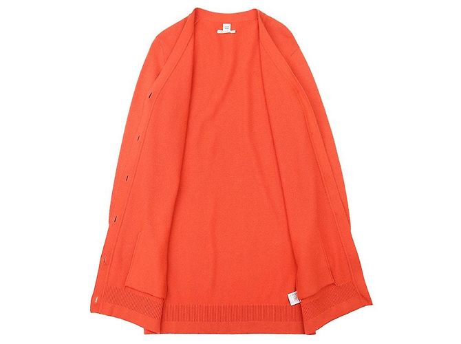 Cárdigan largo de cachemira 100% Hermès Roja Naranja - vista 8