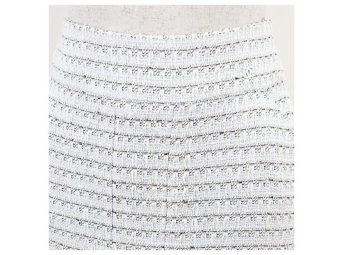 Timeless Saia de algodão e linho tweed Chanel Bege - vista 11