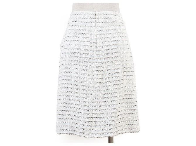 Timeless Saia de algodão e linho tweed Chanel Bege - vista 5