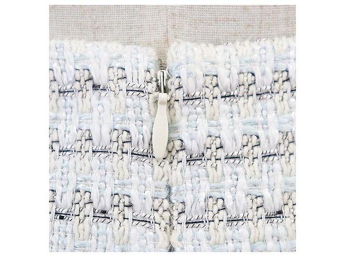 Timeless Saia de algodão e linho tweed Chanel Bege - vista 6