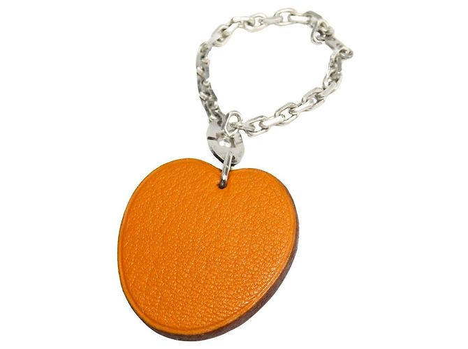 Taschenanhänger aus Leder Hermès aus Silber 925 Orange - Ansicht 2