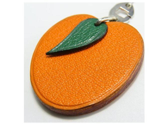 Taschenanhänger aus Leder Hermès aus Silber 925 Orange - Ansicht 3