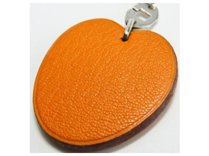 Taschenanhänger aus Leder Hermès aus Silber 925 Orange - Ansicht 4