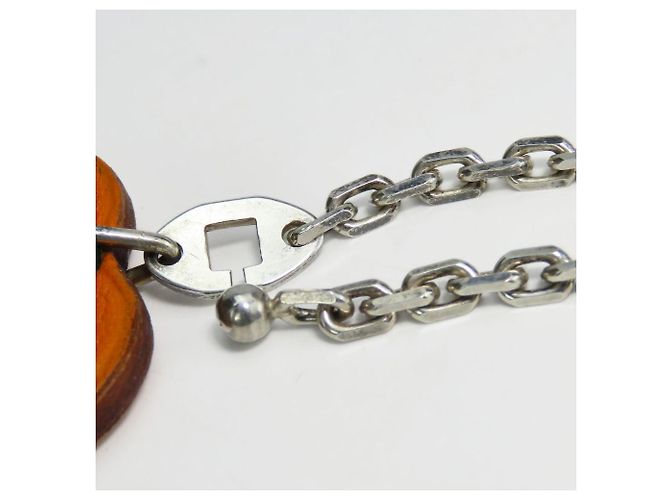 Taschenanhänger aus Leder Hermès aus Silber 925 Orange - Ansicht 7