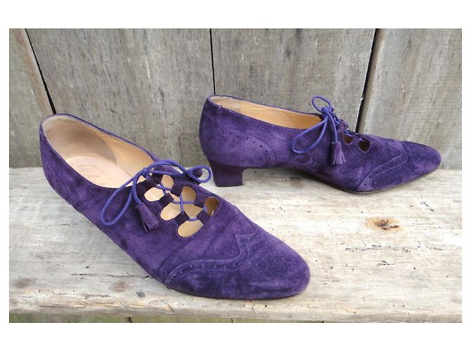 Autre Marque Escarpins Delage Guillies en daim violet foncé - vue 2