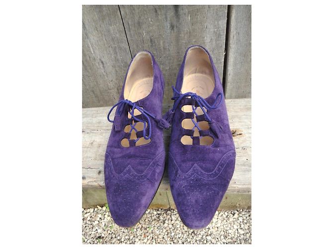 Autre Marque Escarpins Delage Guillies en daim violet foncé - vue 3