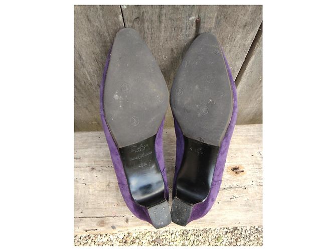 Autre Marque Escarpins Delage Guillies en daim violet foncé - vue 5