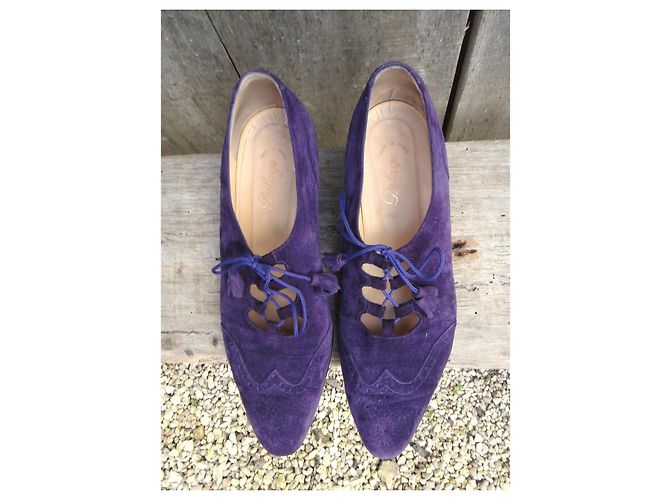 Autre Marque Escarpins Delage Guillies en daim violet foncé - vue 8