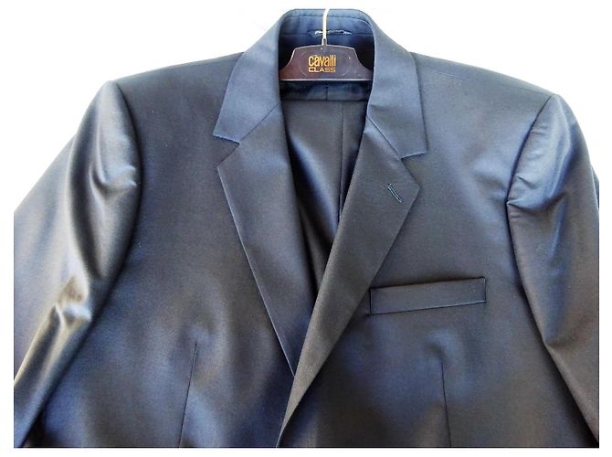 Roberto Cavalli Cavalli Herrenanzughose. Neu! Wolle + Kaschmir! Größe 54 Schwarz - Ansicht 5