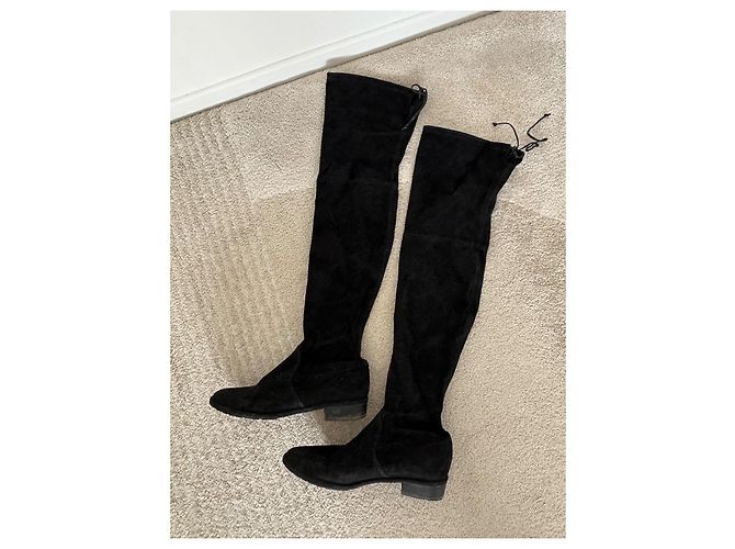 Botas Altas Stuart Weitzman de Cuero Negro - vista 2