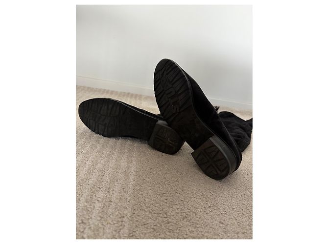 Botas Altas Stuart Weitzman de Cuero Negro - vista 3