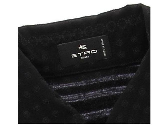 Etro Schwarze Bluse mit Rüschen vorne aus Seide - Ansicht 5