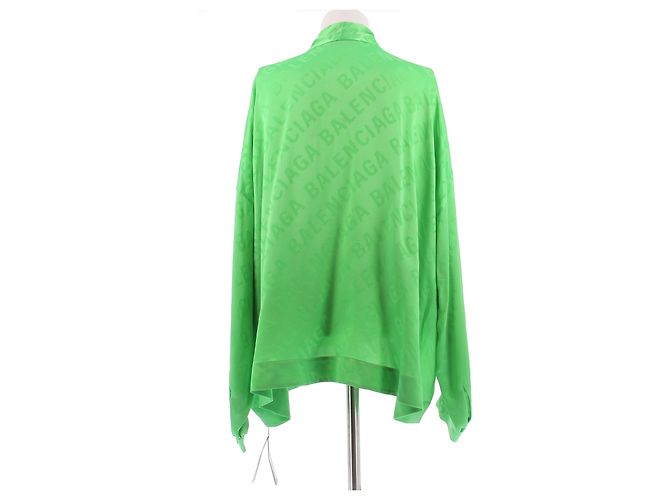 Balenciaga Camicia verde in seta con nodo - vista 2
