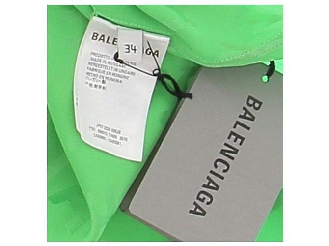 Balenciaga Camicia verde in seta con nodo - vista 7