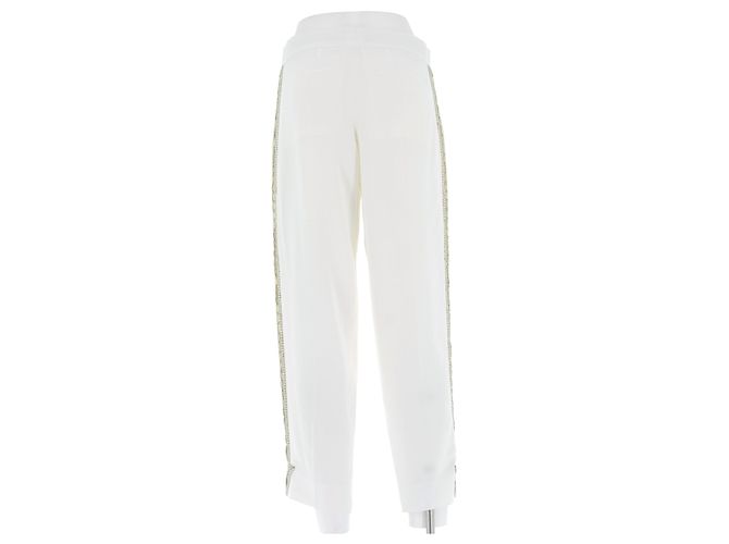 Chloé Pantalón blanco con bandas de lentejuelas y seda - vista 2
