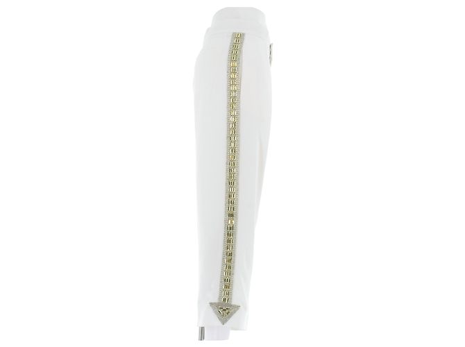 Chloé Pantalón blanco con bandas de lentejuelas y seda - vista 3