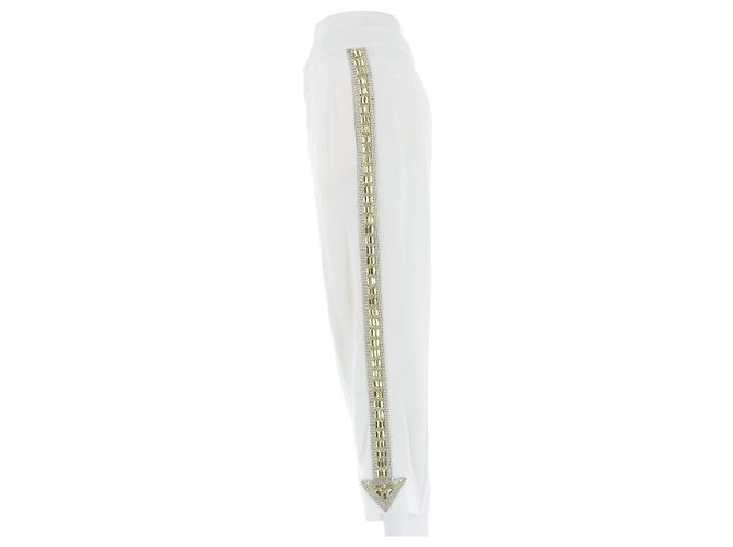Chloé Pantalón blanco con bandas de lentejuelas y seda - vista 4