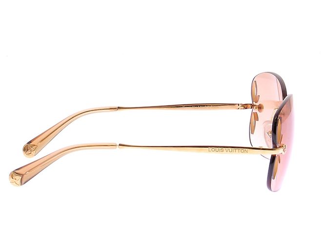 Louis Vuitton Occhiali da sole fumé e metallo dorato D'oro - vista 2