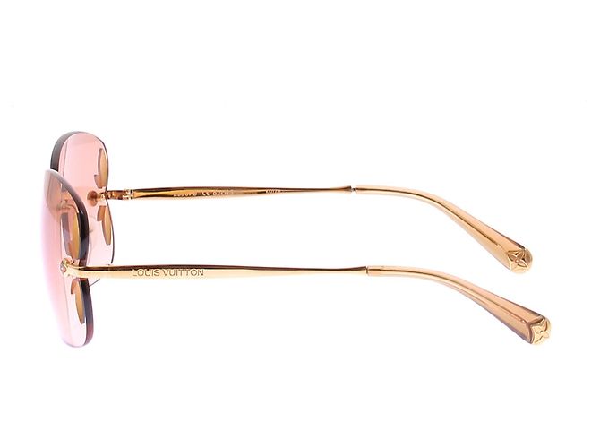 Louis Vuitton Occhiali da sole fumé e metallo dorato D'oro - vista 3