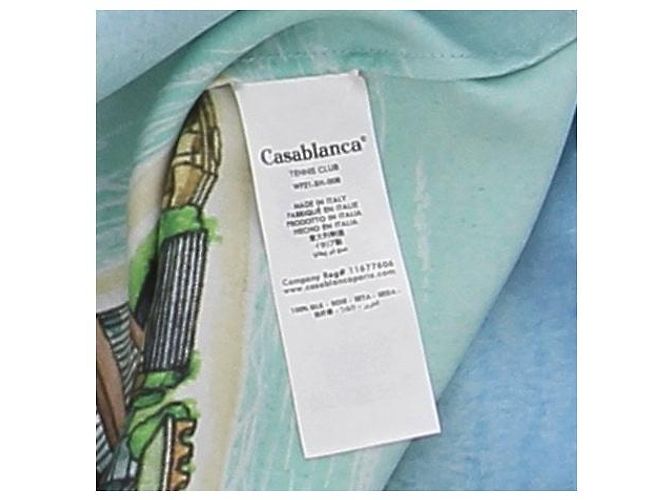 Casablanca Blaue Seidenhemd mit Mustern Mehrfarben - Ansicht 6