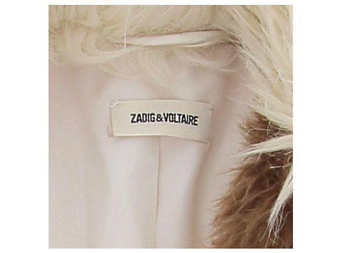 Zadig & Voltaire Giacca in pelliccia sintetica beige e marrone - vista 5