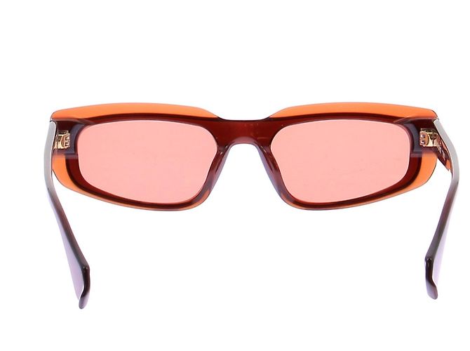 Autre Marque Braune Sonnenbrillen mit orangefarbenen Gläsern - Ansicht 5
