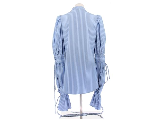 Etro Camicia a righe blu e bianche in cotone - vista 2