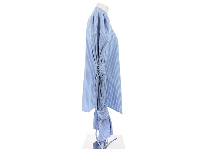 Etro Camicia a righe blu e bianche in cotone - vista 3