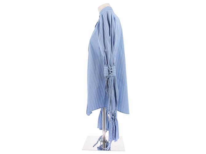 Etro Camicia a righe blu e bianche in cotone - vista 4