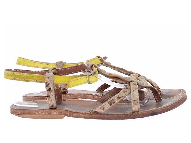 Autre Marque Sandali con motivo leopardato e giallo Marrone - vista 2