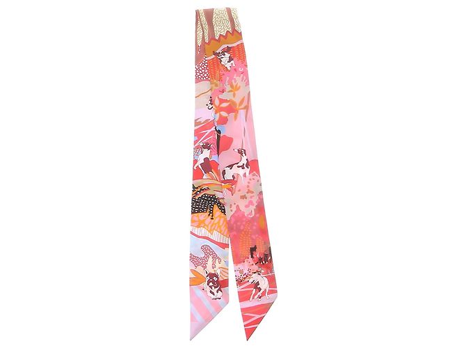 Hermès Multicolored silk Twilly 'En liberté' Multiple colors - view 4