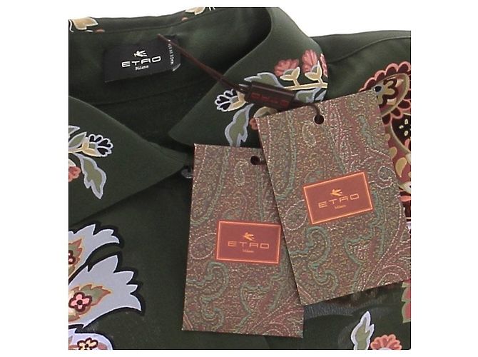Etro Camisa verde con estampados de seda - vista 6