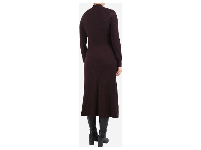 Autre Marque Vestido de mezcla de cachemira y algodón marrón - talla M Castaño - vista 2