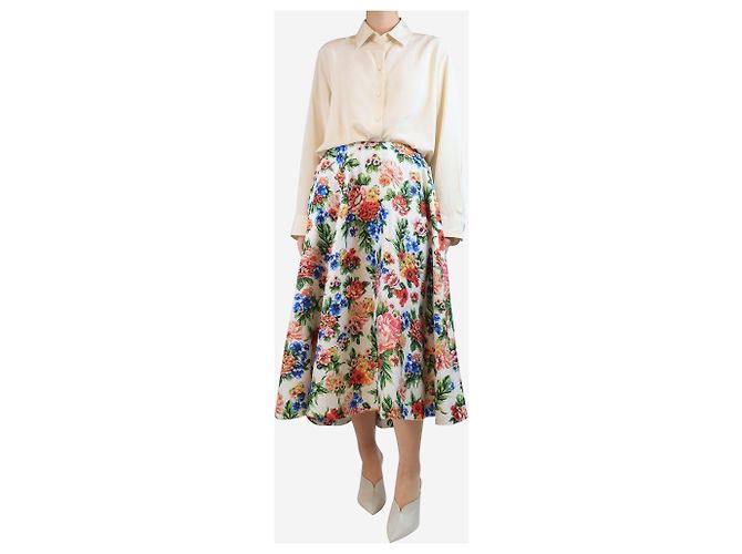 Autre Marque Weiße schwere Blumenkleid - Größe UK 12 - Ansicht 2