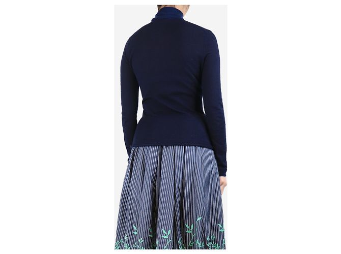 Gabriela Hearst Maglione a collo alto in misto cashmere e seta blu - taglia M - vista 2
