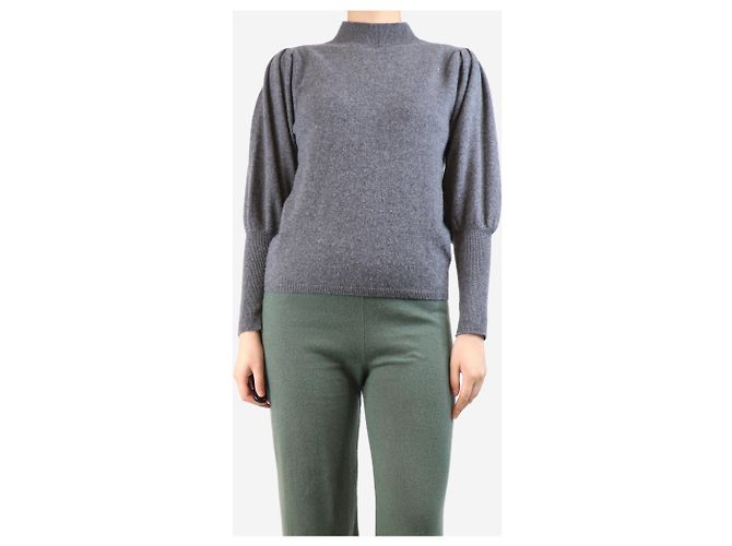 Autre Marque Pull en cachemire gris - taille S - vue 3